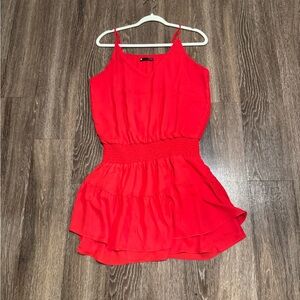 Red mini dress